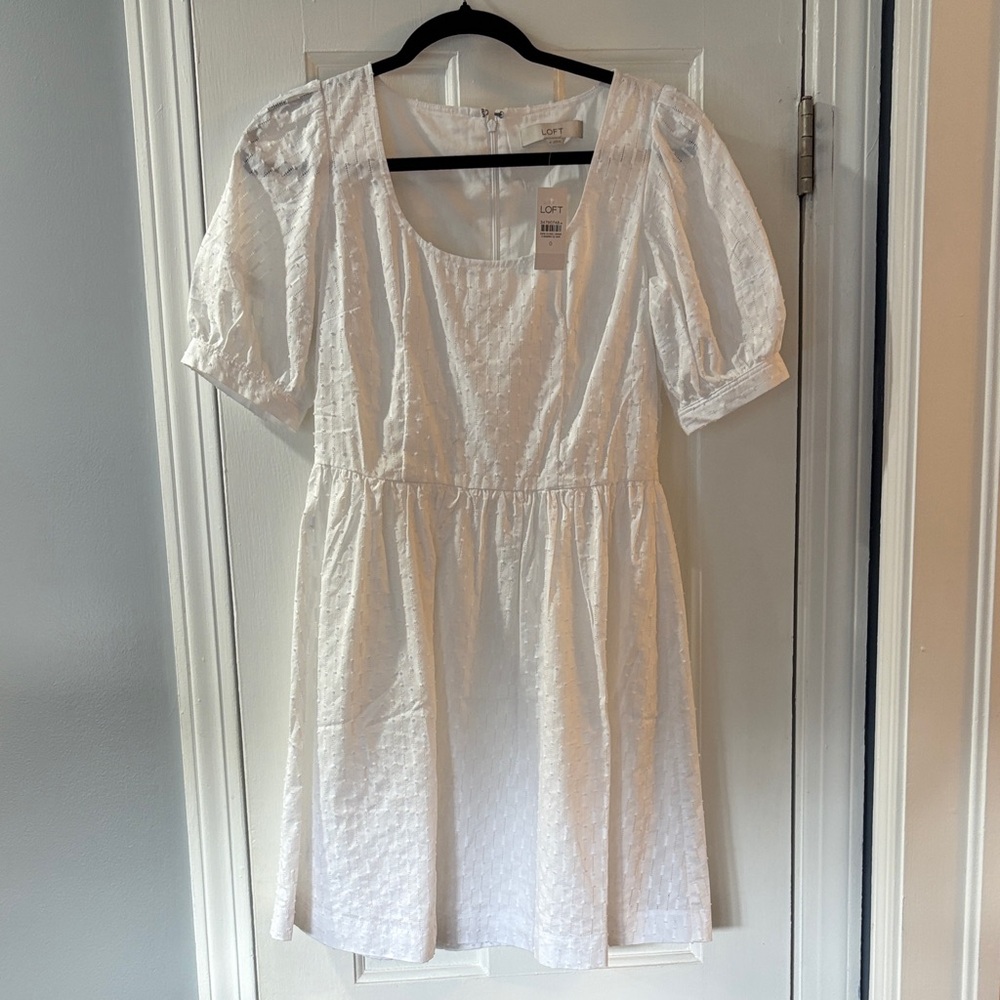 LOFT White Textured  Dress